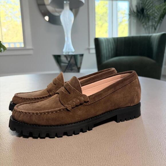 J.Crew Winona Penny Loafers Suede Leather Brown Size 7 - Picture 9 of 9